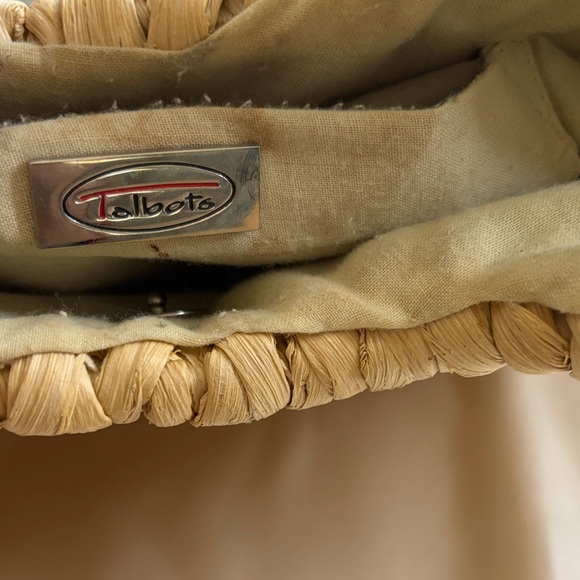 Talbots, Stylish Tan Woven Handbag. Outside looks great. Inside has some wear. - Picture 11 of 14